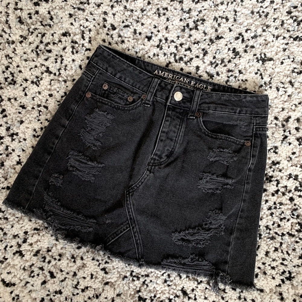 Black Jean Skirt